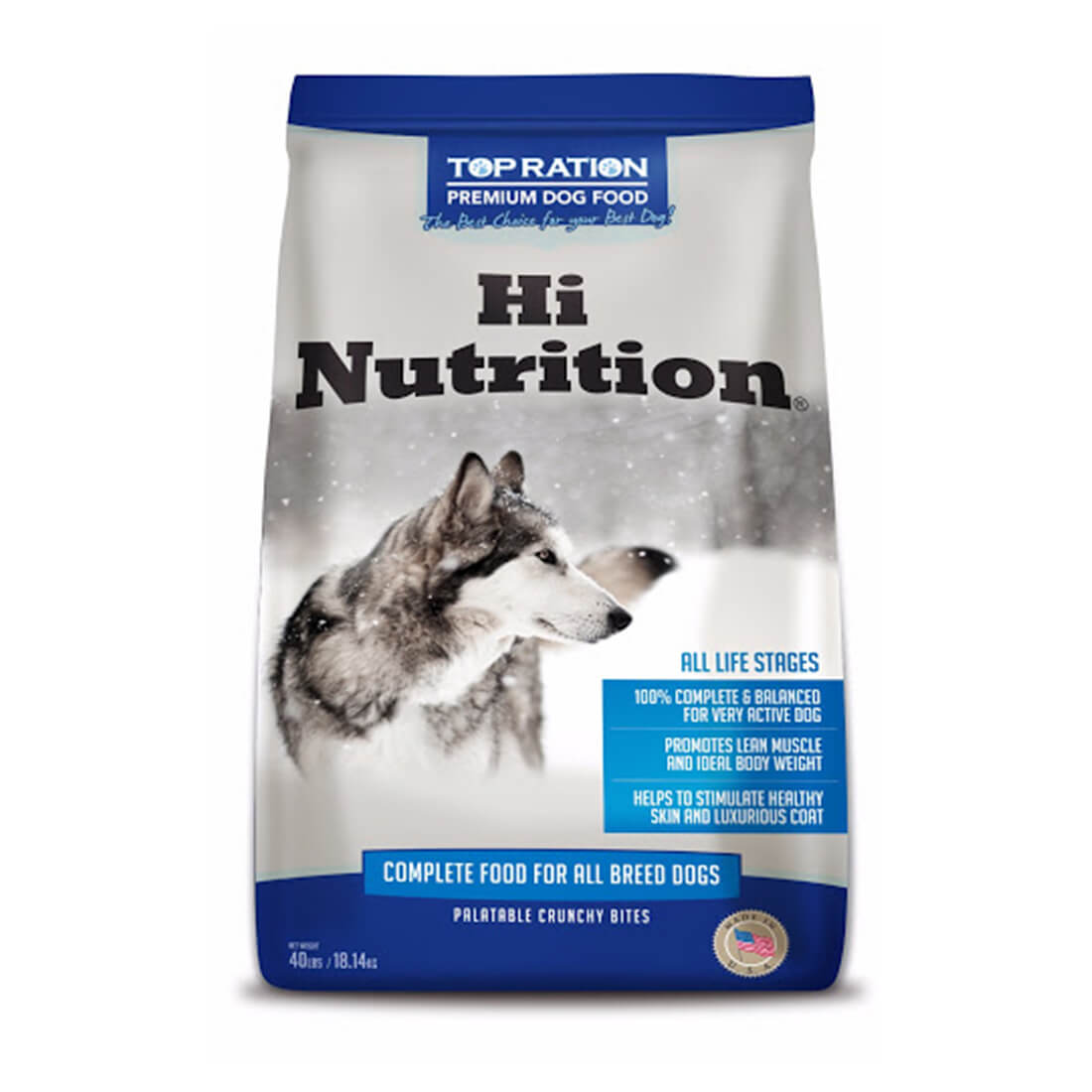 Top Ration Dog Dry Food Hi Nutrition All Life Stages 18.14kg
